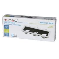 V-TAC VT-887 PORTALAMPADA INCASSO ORIENTABILE SPOT 3XGU10 QUADRATO BIANCO+NERO LED8878 3