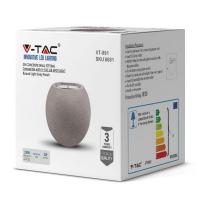 V-TAC VT-891 PORTALAMPADA PARETE G9 SFERA CEMENTO GRIGIO CHIARO IP20 LED8691 1