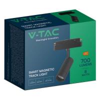 V-TAC VT-908D LAMPADA LED BINARIO MAGNETICA 8W NERA 3IN1 COMPATIBILE AMAZON ALEXA GOOGLE HOME LED6888 1