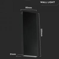 V-TAC VT-91008 LAMPADA LED PARETE  8W BIANCO NATURALE NERA UP DOWN IP65 LED23760 2