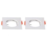 V-TAC VT-930 PORTALAMPADA INCASSO SPOT GU10 QUADRATO BIANCO 2 PEZZI  LED6642 1