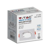V-TAC VT-930 PORTALAMPADA INCASSO SPOT GU10 QUADRATO BIANCO 2 PEZZI  LED6642 2