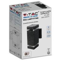 V-TAC VT-968  PORTALAMPADA DA PARETE NERO PER 2 LAMPADINE ATTACCO E27 IP44 LED93574 1