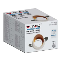 V-TAC VT-974 PORTALAMPADA INCASSO SPOT GU10 ROTONDO BIANCO LED6682 1