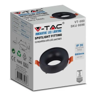 V-TAC VT-980 PORTALAMPADA INCASSO SPOT GU10 ROTONDO NERO+NERO LED6696 1