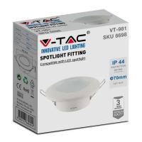 V-TAC VT-981 PORTALAMPADA INCASSO SPOT GU10 ROTONDO BIANCO LED6698 1