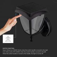 V-TAC VT-982  LAMPADA LED SOLARE 2W A PARETE LUCE COMBINATA CALDA+FREDDA COLORE NERO IP65 LED2892 2