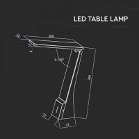 V-TAC VT-1014 LAMPADA DA TAVOLO LED 4W 3IN1 BIANCO+ORO PORTATILE IP20 LED7099 2