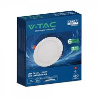 V-TAC VT-607CCT PANNELLO LED MINI 6W ROTONDO BIANCO CCT DA INCASSO CREE LED2148546 1