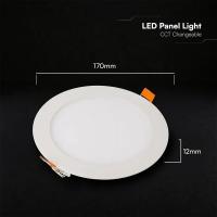 V-TAC VT-1207CCT PANNELLO LED MINI 12W ROTONDO BIANCO CCT DA INCASSO CREE LED2148596 2