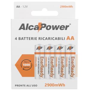 alcapower AP2900ER-C4 STILO AA RICARICABILE PRECARICATA 2900MAH - BLISTER 4 BATTERIE ALC104010