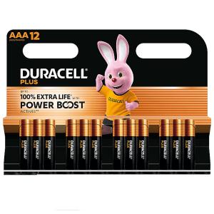 duracell LR03/MN2400 MINISTILO AAA PLUS POWERBOOST - BLISTER 12 BATTERIE MELDU0223