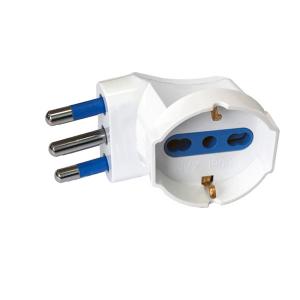cfg  ADATTATORE DA SCHUKO A SPINA ITALIANA 16A 90 GRADI BIANCO MELES012
