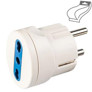 ecova  ADATTATORE DA SPINA ITALIANA 16A A SCHUKO BIANCO ECO30037