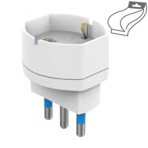 ecova  ADATTATORE DA SCHUKO P40 A SPINA ITALIANA 16A BIANCO IN BLISTER ECO30177
