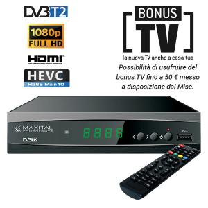 fte MAXT RICEVITORE DIGITALE TERRESTE DVB T2 TAVOLO HEVC 10 BIT FTEMAXT230HD