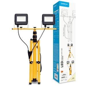 tecno-eshop ML-FLWS4000KxxxW-A2 FARO LED DA CANTIERE 2X30W TRIPEDE BIANCO NATURALE NERO CAVO 2MT IP65 SMOML-FLSWS4000K2X30W-A2