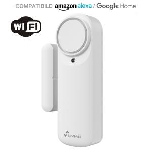 nivian  SENSORE ALLARME MAGNETICO PER PORTE E FINESTRE WIFI SMART TUYA VISNVS-DOORALARM-W