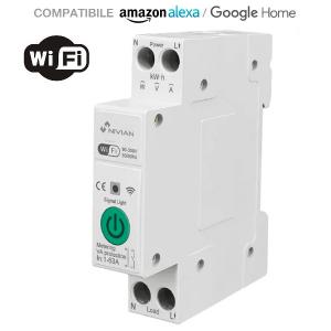 nivian  INTERRUTTORE SMART E MISURATORE DI CONSUMO BARRA DIN 2 POLI WIFI SMART TUYA VISNVS-ENERGYMETER65DIN-W