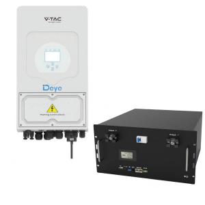 v-tac Solar VT-KIT6D-1X9 KIT FOTOVOLTAICO MONOFASE INVERTER DEYE V-TAC 6KW CON ACCUMULO9,6KW A RACK LEDKIT6DG05-1X9