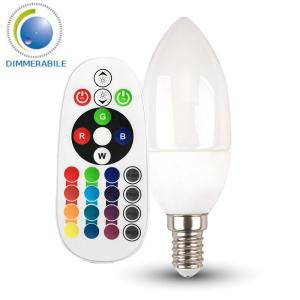 v-tac VT-2214 LAMPADINA LED E14 3,5W A CANDELA MULTICOLORE RGB E BIANCO FREDDO RADIOCOMANDO LED2771