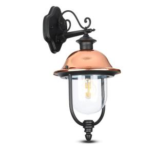 v-tac VT-852 LAMPADA DA GIARDINO A PARETE LANTERNA ATTACCO E27 DOWN NERA LED7531