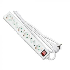 v-tac VT-1118 MULTIPRESA CON 8 PRESE E INTERRUTTORE LUMINIOSO CON SPINA SCHUKO BIANCO LED8772