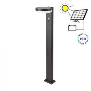 v-tac VT-1168 LAMPADA LED NERA 5.5W BIANCO CALDO CON PANNELLO SOLARE E SENSORE PIR IP54 LED23399