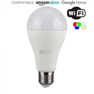 v-tac VT-5142 LAMPADINA LED A65 E27 14W RGB+BIANCO 3IN1 COMPATIBILE AMAZON ALEXA E GOOGLE HOME LED2999