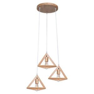 v-tac VT-7977 PORTALAMPADA 3XE27 PENDENTE LEGNO LED23367