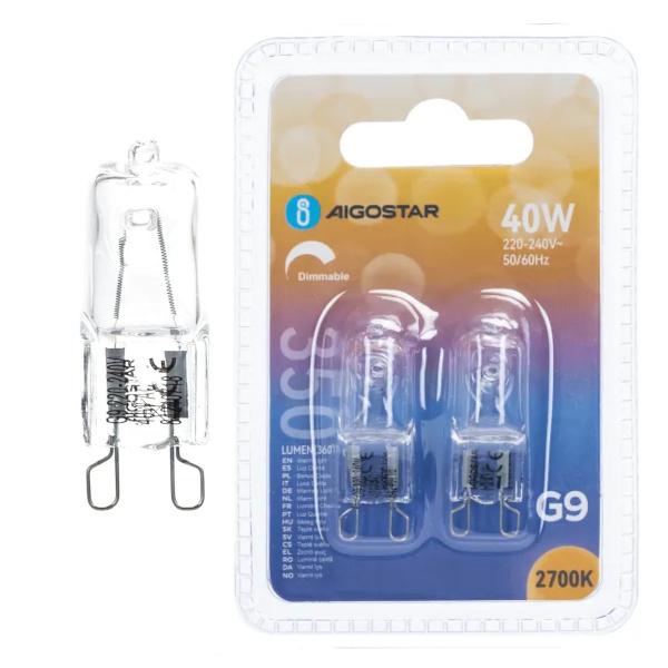 TECNO-ESHOP  AIGG9xxxx LAMPADINA ECO ALOGENA G9 40W BIANCO CALDO DIMMERABILE BLISTER AIG8433325410421 0