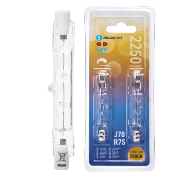TECNO-ESHOP  AIG7S78xxxx LAMPADINA ECO ALOGENA R7S 120W 78MM BIANCO CALDO DIMMERABILE BLISTER AIG8433325362980 0
