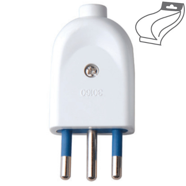 ECOVA  SPINA VOLANTE 2POLI+T 10A BIANCA ECO30003 0