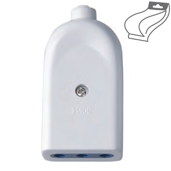 ECOVA  PRESA VOLANTE 2POLI+T 10A BIANCA IN BLISTER ECO30011 0