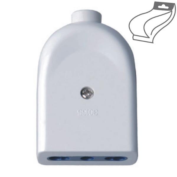 ECOVA  PRESA VOLANTE 2POLI+T BIPASSO 10A/16A BIANCA IN BLISTER ECO30013 0