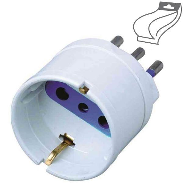 ECOVA ADSCHUK ADATTATORE DA SCHUKO A SPINA ITALIANA 10A BIANCO ECO30031 0