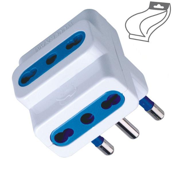 ECOVA  ADATTATORE MULTIPLO BIPASSO 16A 3 PRESE BIANCO ECO30045 0