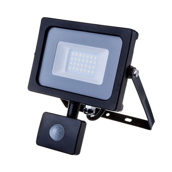 V-TAC VT-20-S FARO LED 20W CALDO CON SENSORE MOVIMENTO NERO CHIP SAMSUNG LED451 0