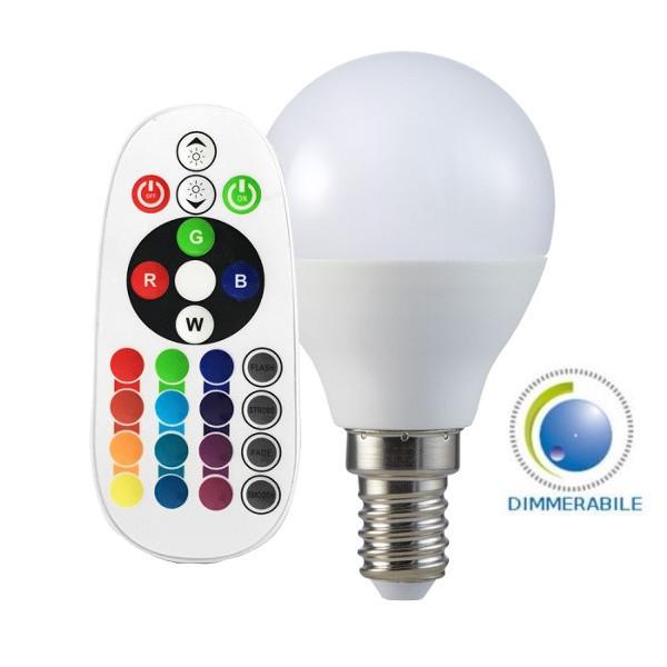 V-TAC VT-2234 LAMPADINA LED E14 4.8W A BULBO MULTICOLORE RGB E BIANCO CALDO RADIOCOMANDO RF LED212775 0