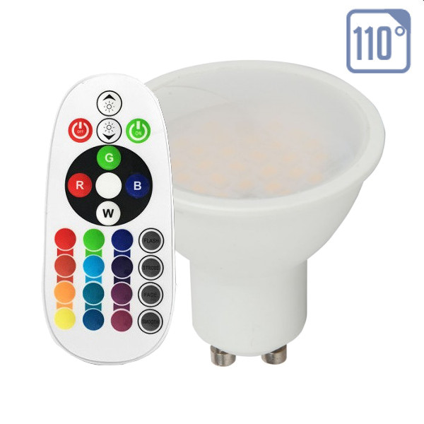 V-TAC VT-2244 LAMPADINA LED GU10 5,5W A MINIBULBO MULTICOLORE RGB E BIANCO CALDO RADIOCOMANDO LED212778 0