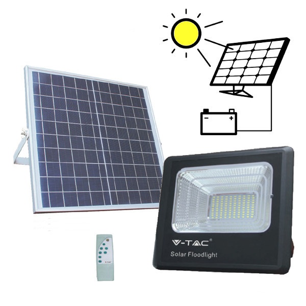 V-TAC VT-60W FARO LED 20W FREDDO BATTERIE CON PANNELLO SOLARE LED94010 0