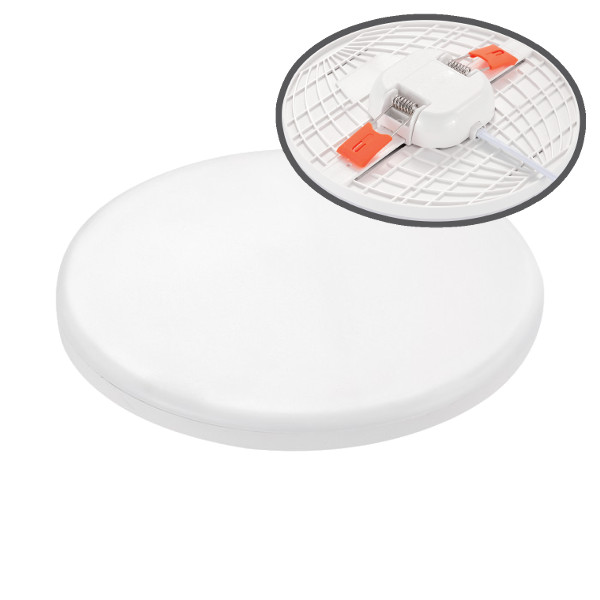 V-TAC VT-619RD MINI PANNEL 18W NATURALE TONDO DEBORDANTE INCASSO REGOLABILE CHIP LED SAMSUNG LED734 0