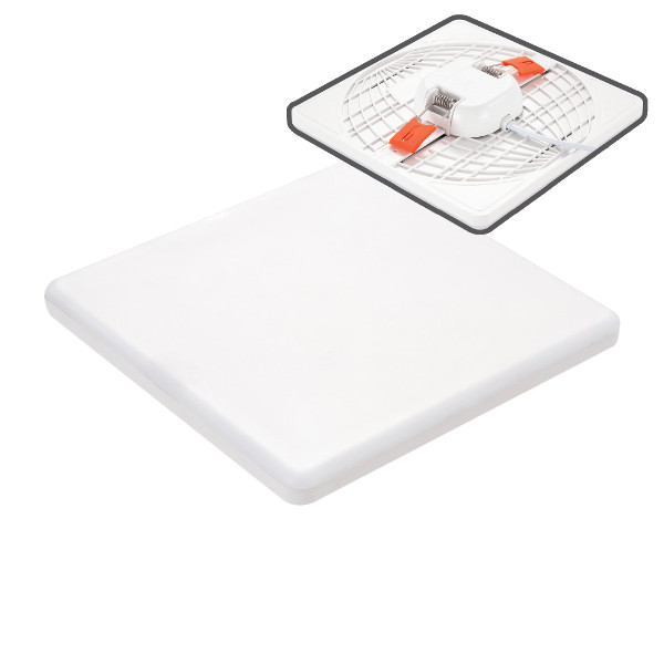 V-TAC VT-610SQ MINI PANNEL 12W NATURALE QUADRATO DEBORDANTE INCASSO REGOLABILE CHIP LED SAMSUNG LED731 0