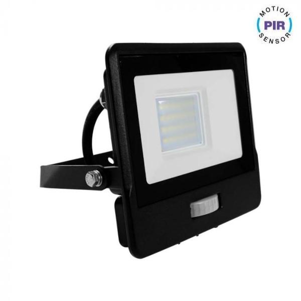 V-TAC VT-128S FARO LED NERO 20W B.NATURALE CON CHIP SAMSUNG E SENSORE DI MOVIMENTO CAVO 1M LED20284 0