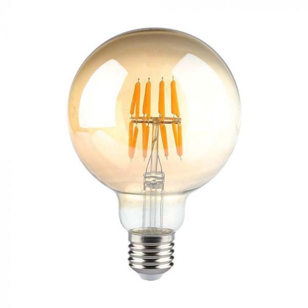 V-TAC VT-2019  LAMPADINA GLOBO G95 FILAMENTO VINTAGE E27 8W BIANCO CALDO AMBRA LED217145 0