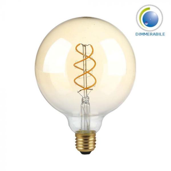 V-TAC VT-2085D  LAMPADINA GLOBO G125 FILAMENTO VINTAGE E27 5W BIANCO CALDO AMBRATA DIMMERABILE LED217415 0