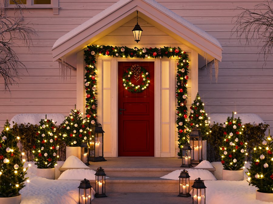 Decorare porta per Natale Decorare porta per Natale